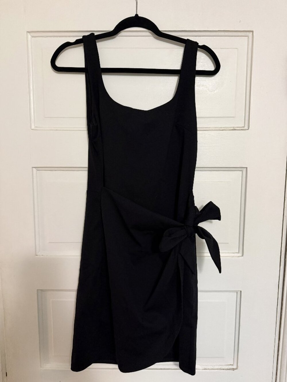 Express Body Contour Black Wrap Front Mini Dress Size Medium